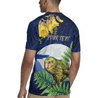 Kakapo New Zealand Personalised Rugby Jersey Kowhai Flower Silver Fern Maori Pattern