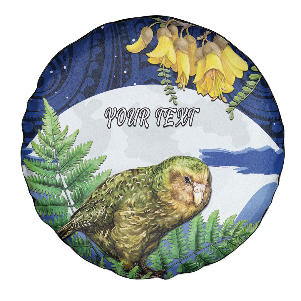 Kakapo New Zealand Personalised Spare Tire Cover Kowhai Flower Silver Fern Maori Pattern LT22 - Polynesian Pride
