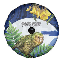 Kakapo New Zealand Personalised Spare Tire Cover Kowhai Flower Silver Fern Maori Pattern LT22 - Polynesian Pride