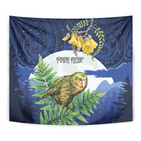Kakapo New Zealand Personalised Tapestry Kowhai Flower Silver Fern Maori Pattern LT22 - Polynesian Pride