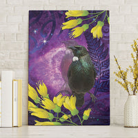 New Zealand Tui Bird Matariki Canvas Wall Art Kowhai Flower Silver Fern Galaxy Maori Pattern