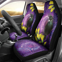 New Zealand Tui Bird Matariki Car Seat Cover Kowhai Flower Silver Fern Galaxy Maori Pattern