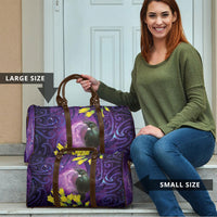 New Zealand Tui Bird Matariki Travel Bag Kowhai Flower Silver Fern Galaxy Maori Pattern