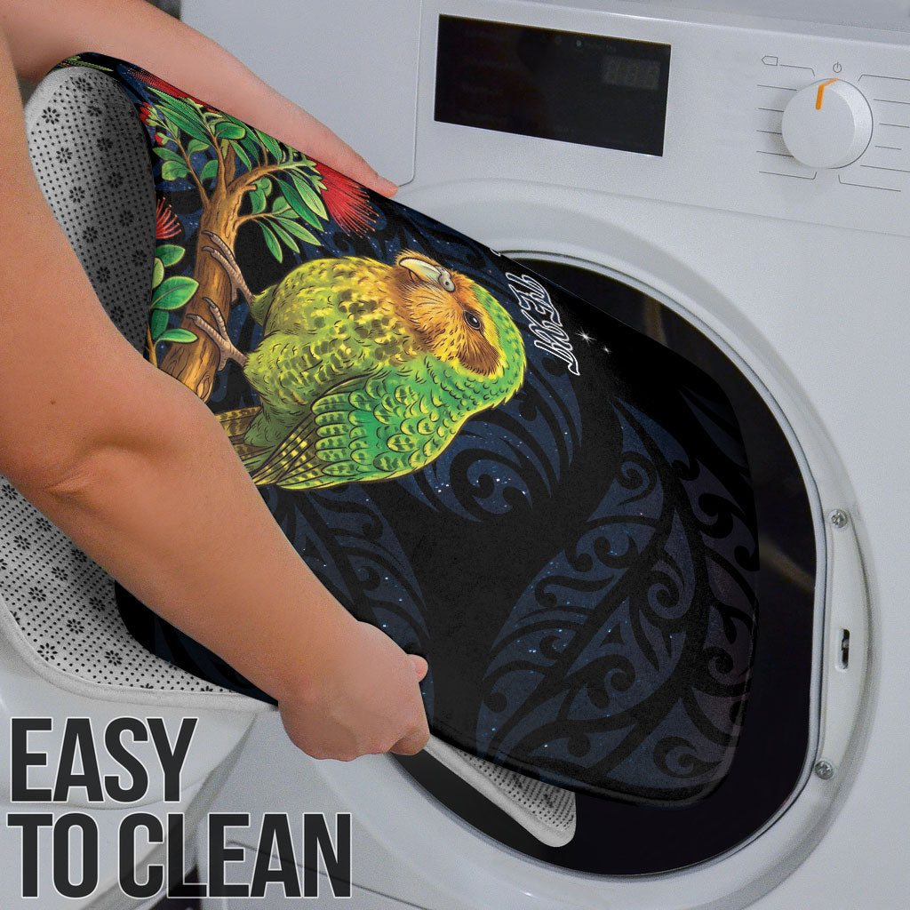 New Zealand Kakapo Matariki Personalised Bathroom Set Pohutukawa Flower Galaxy Maori Pattern LT22 - Polynesian Pride