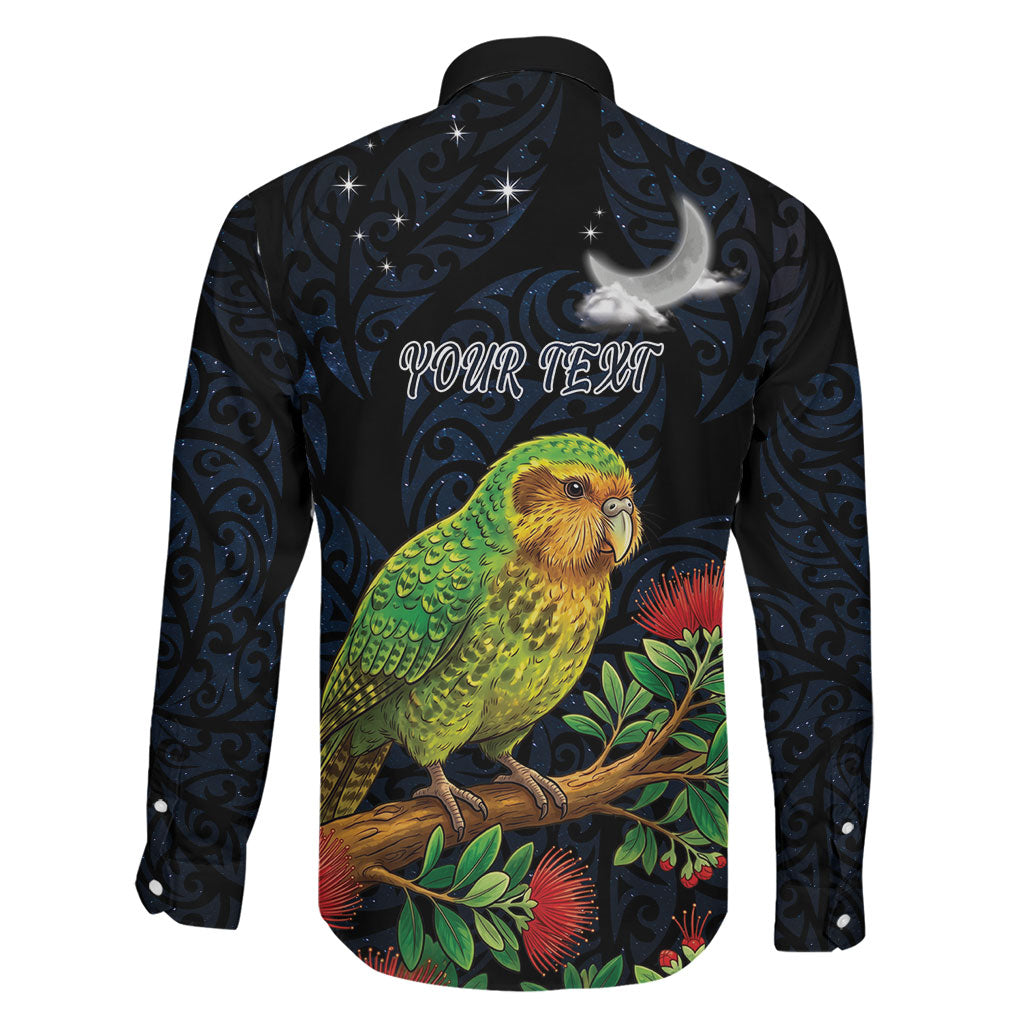 New Zealand Kakapo Matariki Personalised Family Matching Long Sleeve Bodycon Dress and Hawaiian Shirt Pohutukawa Flower Galaxy Maori Pattern LT22 - Polynesian Pride