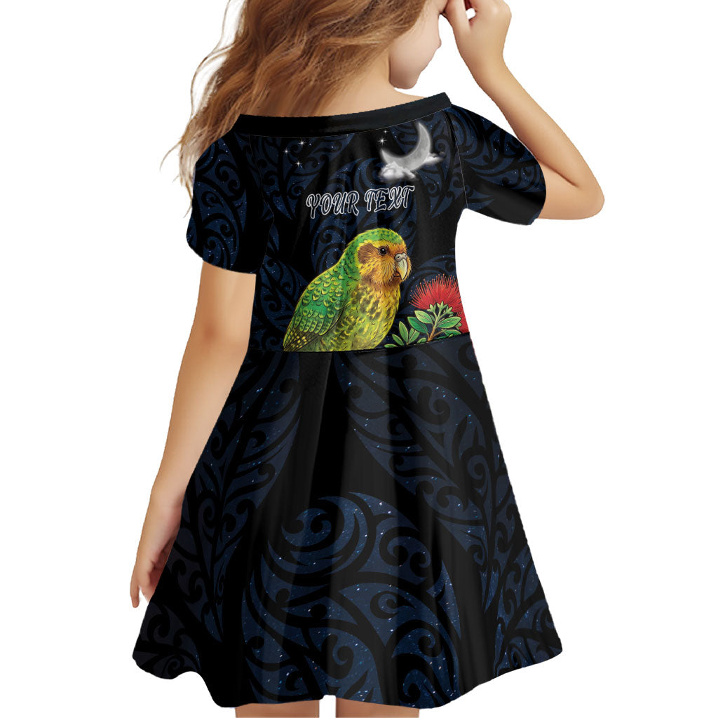 New Zealand Kakapo Matariki Personalised Family Matching Off Shoulder Maxi Dress and Hawaiian Shirt Pohutukawa Flower Galaxy Maori Pattern LT22 - Polynesian Pride