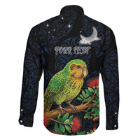 New Zealand Kakapo Matariki Personalised Family Matching Off Shoulder Maxi Dress and Hawaiian Shirt Pohutukawa Flower Galaxy Maori Pattern LT22 - Polynesian Pride