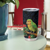 New Zealand Kakapo Matariki Personalised Tumbler Cup Pohutukawa Flower Galaxy Maori Pattern