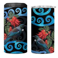 Tui Bird Kakabeak New Zealand 4 in 1 Can Cooler Tumbler Clianthus Galaxy Maori Koru Pattern LT22 One Size: 16 oz Blue - Polynesian Pride