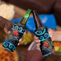 Tui Bird Kakabeak New Zealand 4 in 1 Can Cooler Tumbler Clianthus Galaxy Maori Koru Pattern LT22 - Polynesian Pride