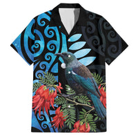 Tui Bird Kakabeak New Zealand Family Matching Mermaid Dress and Hawaiian Shirt Clianthus Galaxy Maori Koru Pattern