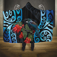 Tui Bird Kakabeak New Zealand Hooded Blanket Clianthus Galaxy Maori Koru Pattern LT22 - Polynesian Pride