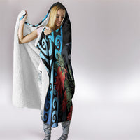 Tui Bird Kakabeak New Zealand Hooded Blanket Clianthus Galaxy Maori Koru Pattern LT22 - Polynesian Pride