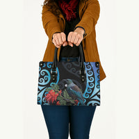 Tui Bird Kakabeak New Zealand Leather Bag Clianthus Galaxy Maori Koru Pattern LT22 - Polynesian Pride