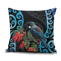 Tui Bird Kakabeak New Zealand Pillow Cover Clianthus Galaxy Maori Koru Pattern