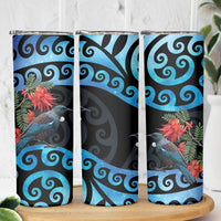 Tui Bird Kakabeak New Zealand Skinny Tumbler Clianthus Galaxy Maori Koru Pattern LT22 - Polynesian Pride