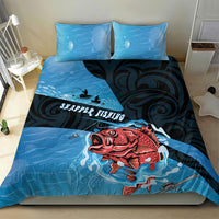 Snapper Fishing New Zealand Bedding Set Tamure Fish Hook Maori Pattern