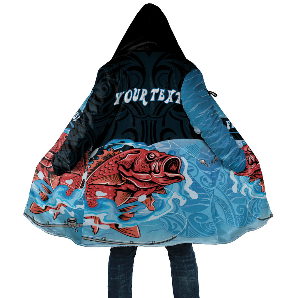 Personalised Snapper Fishing New Zealand Cloak Tamure Fish Hook Maori Pattern