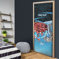 Personalised Snapper Fishing New Zealand Door Cover Tamure Fish Hook Maori Pattern