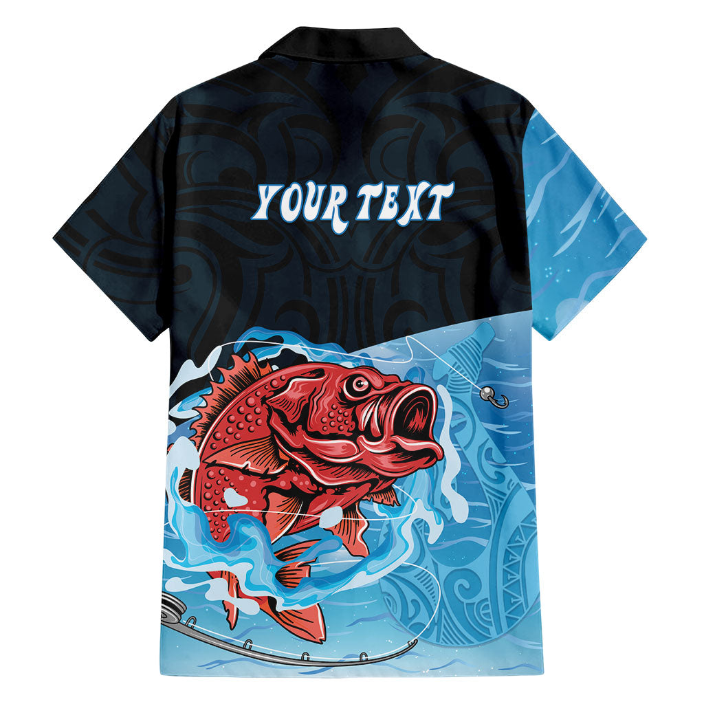 Personalised Snapper Fishing New Zealand Family Matching Mermaid Dress and Hawaiian Shirt Tamure Fish Hook Maori Pattern