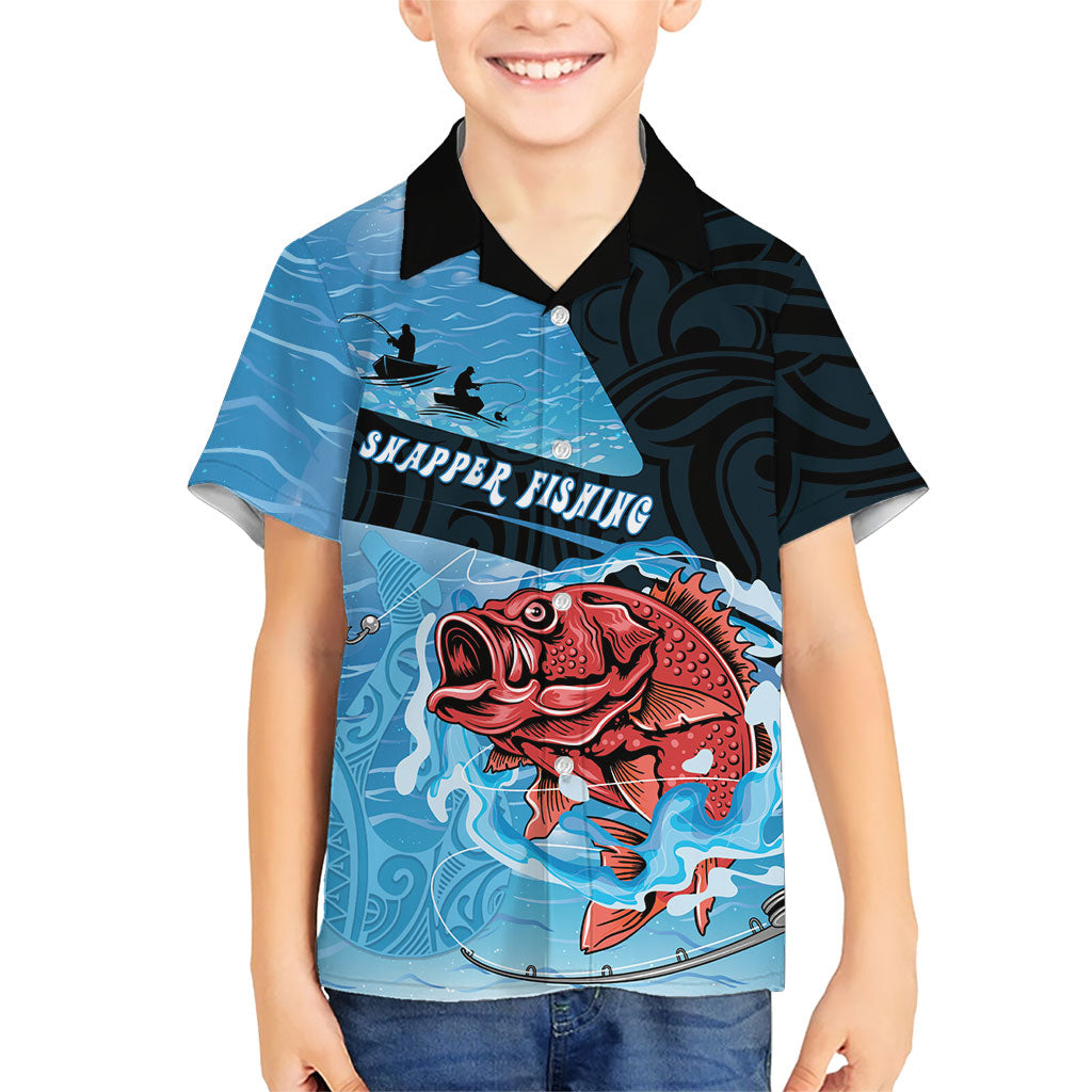 Personalised Snapper Fishing New Zealand Family Matching Puletasi and Hawaiian Shirt Tamure Fish Hook Maori Pattern