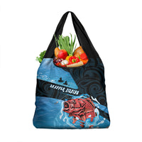Snapper Fishing New Zealand Grocery Bag Tamure Fish Hook Maori Pattern
