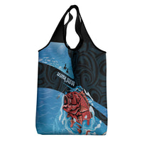 Snapper Fishing New Zealand Grocery Bag Tamure Fish Hook Maori Pattern