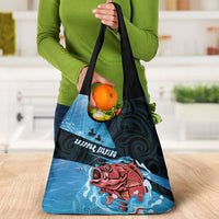 Snapper Fishing New Zealand Grocery Bag Tamure Fish Hook Maori Pattern