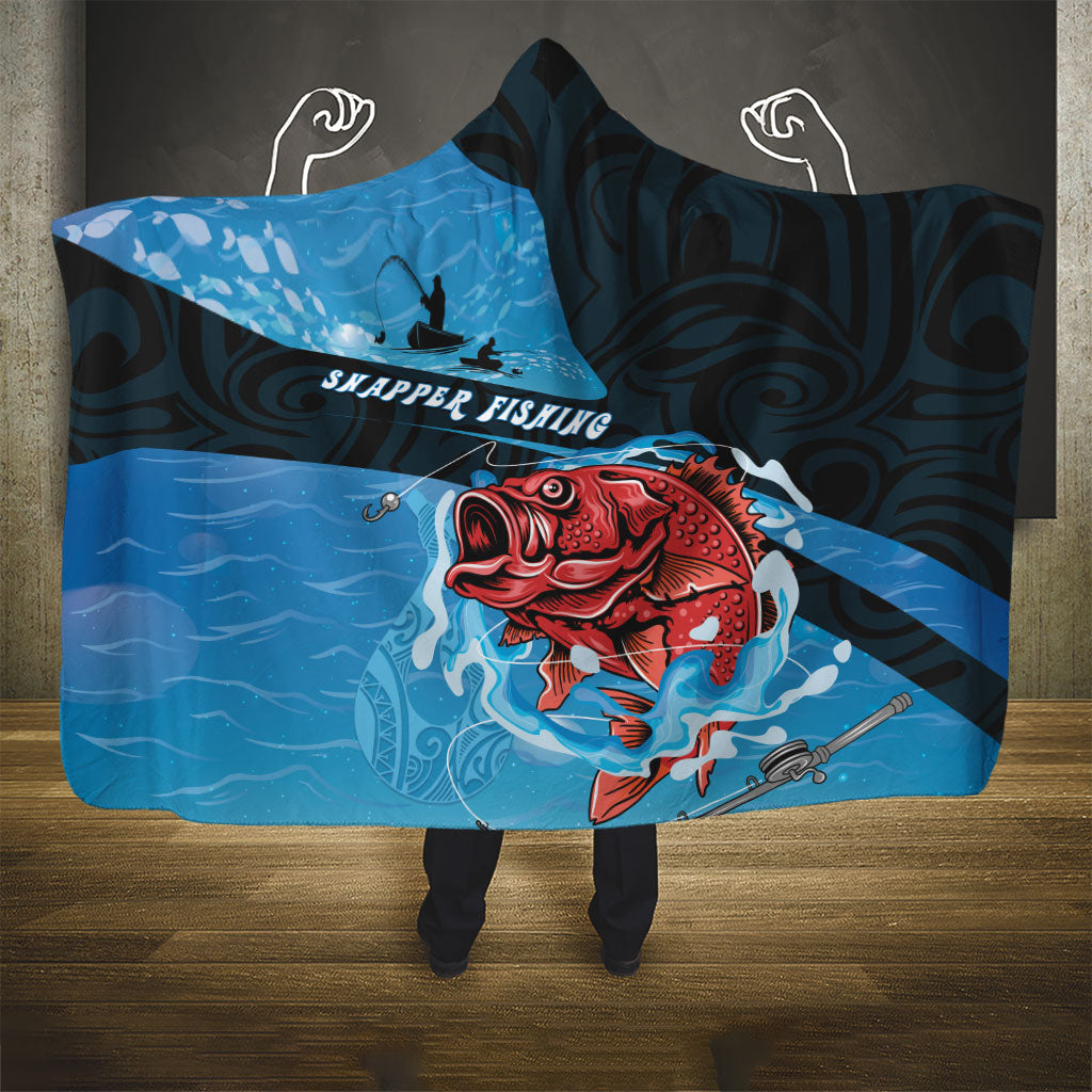 Snapper Fishing New Zealand Hooded Blanket Tamure Fish Hook Maori Pattern LT22 - Polynesian Pride
