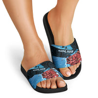 Snapper Fishing New Zealand Slide Sandals Tamure Fish Hook Maori Pattern LT22 - Polynesian Pride