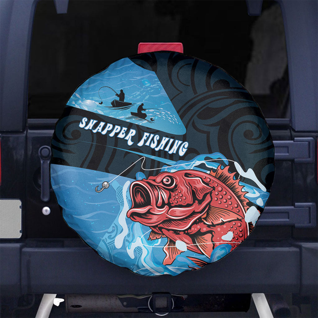 Snapper Fishing New Zealand Spare Tire Cover Tamure Fish Hook Maori Pattern
