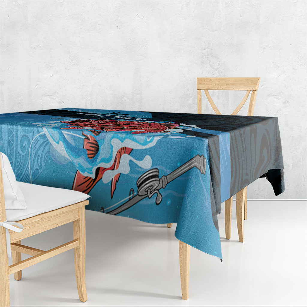 Snapper Fishing New Zealand Tablecloth Tamure Fish Hook Maori Pattern LT22 - Polynesian Pride