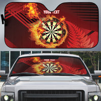 Personalised Darts New Zealand Auto Sun Shade Silver Fern Red Color