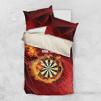Personalised Darts New Zealand Bedding Set Silver Fern Red Color