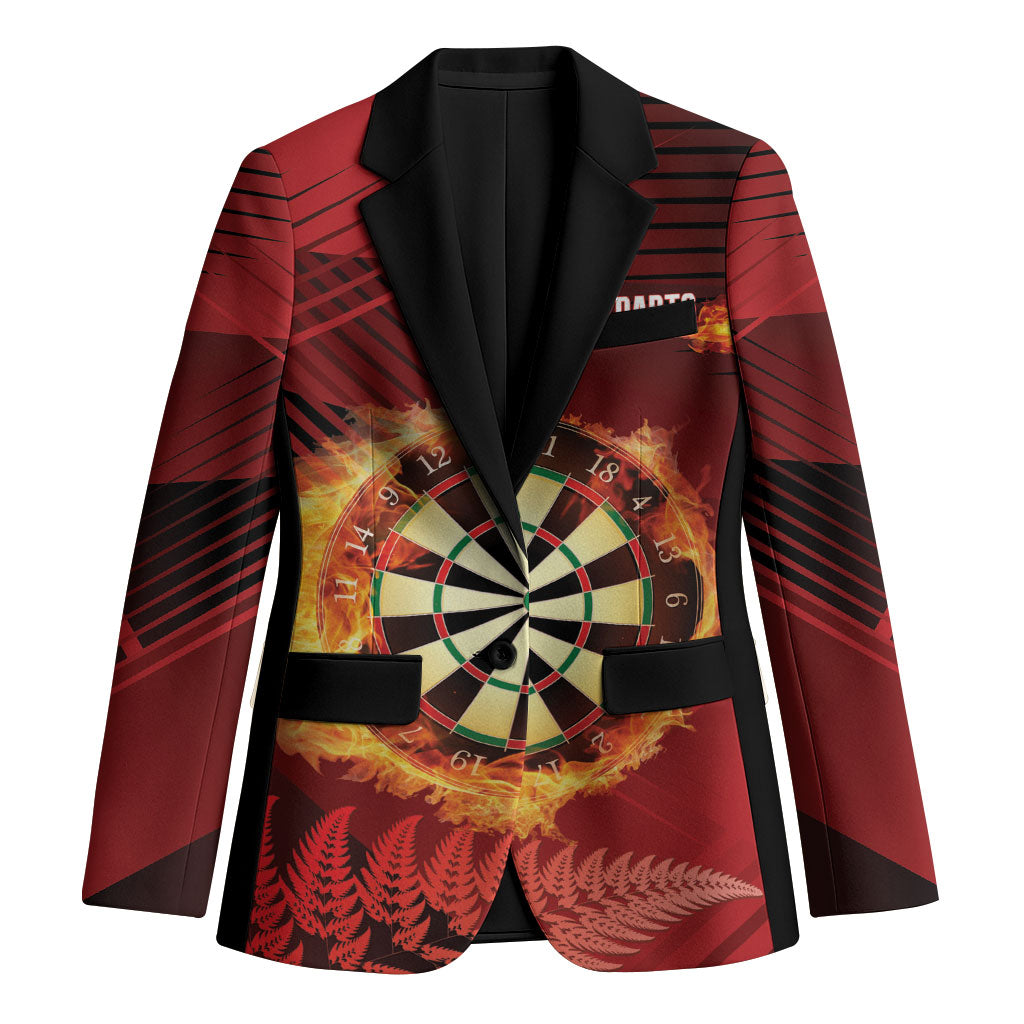 Personalised Darts New Zealand Blazer Silver Fern Red Color LT22 Unisex Red - Polynesian Pride