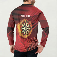 Personalised Darts New Zealand Button Sweatshirt Silver Fern Red Color