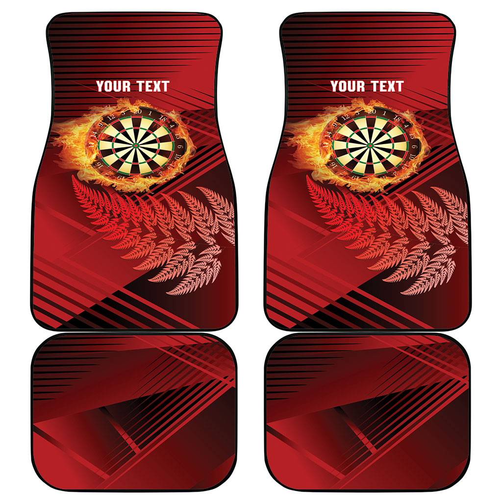 Personalised Darts New Zealand Car Mats Silver Fern Red Color