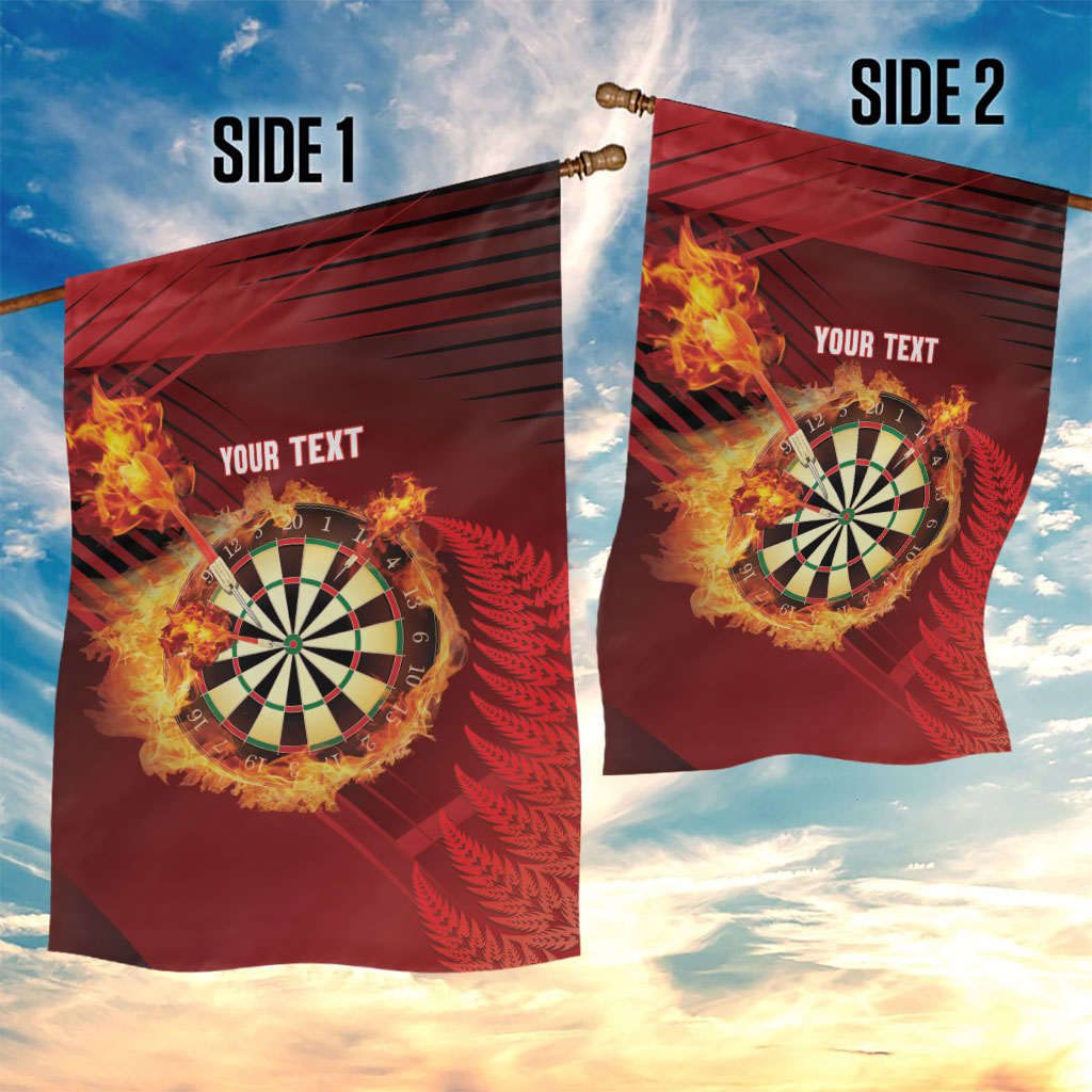 Personalised Darts New Zealand Garden Flag Silver Fern Red Color