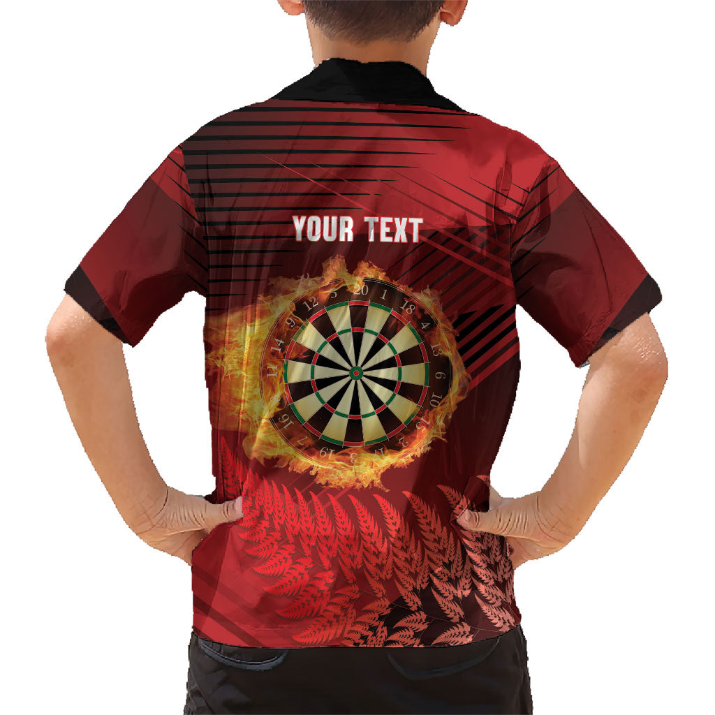 Personalised Darts New Zealand Kid Hawaiian Shirt Silver Fern Red Color LT22 - Polynesian Pride