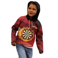 Personalised Darts New Zealand Kid Hoodie Silver Fern Red Color LT22 - Polynesian Pride