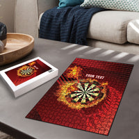 Personalised Darts New Zealand Puzzle Silver Fern Red Color