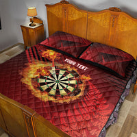 Personalised Darts New Zealand Quilt Bed Set Silver Fern Red Color