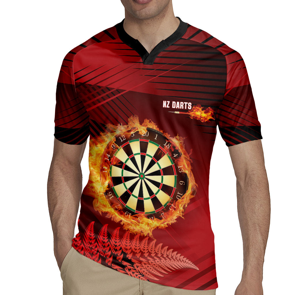 Personalised Darts New Zealand Rugby Jersey Silver Fern Red Color
