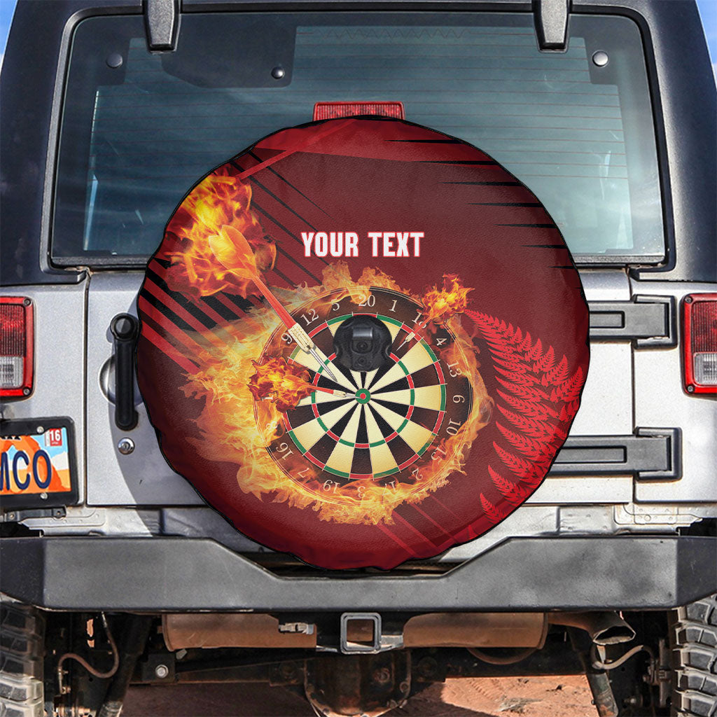 Personalised Darts New Zealand Spare Tire Cover Silver Fern Red Color LT22 Red - Polynesian Pride