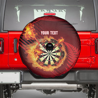 Personalised Darts New Zealand Spare Tire Cover Silver Fern Red Color LT22 - Polynesian Pride