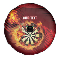 Personalised Darts New Zealand Spare Tire Cover Silver Fern Red Color LT22 - Polynesian Pride