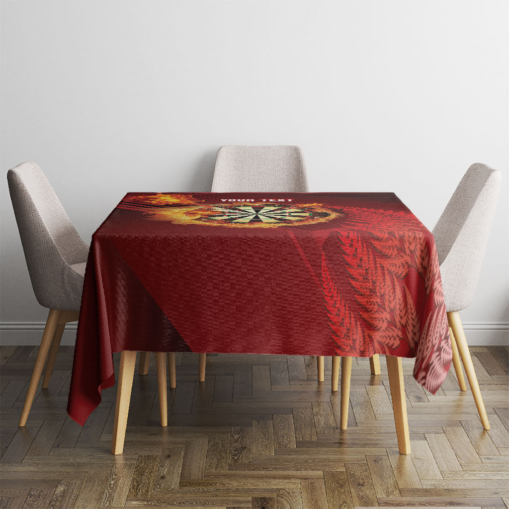 Personalised Darts New Zealand Tablecloth Silver Fern Red Color