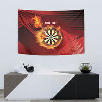 Personalised Darts New Zealand Tapestry Silver Fern Red Color