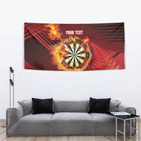 Personalised Darts New Zealand Tapestry Silver Fern Red Color