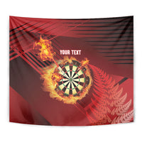 Personalised Darts New Zealand Tapestry Silver Fern Red Color